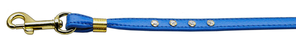 Clear Crystal Leash Blue Gold Hardware